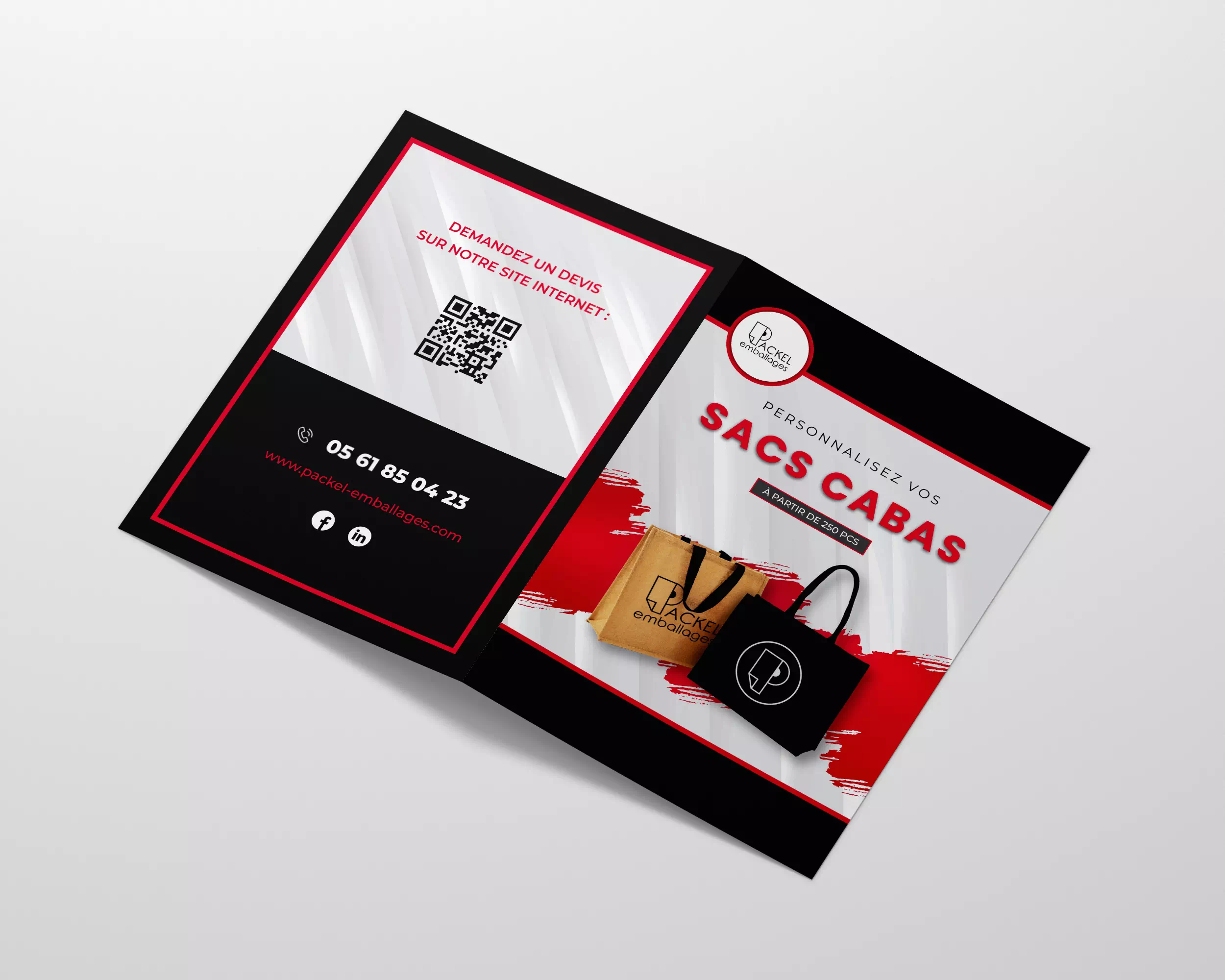 Mockup – Brochure – Sac Cabas – Couverture – Packel Emballages