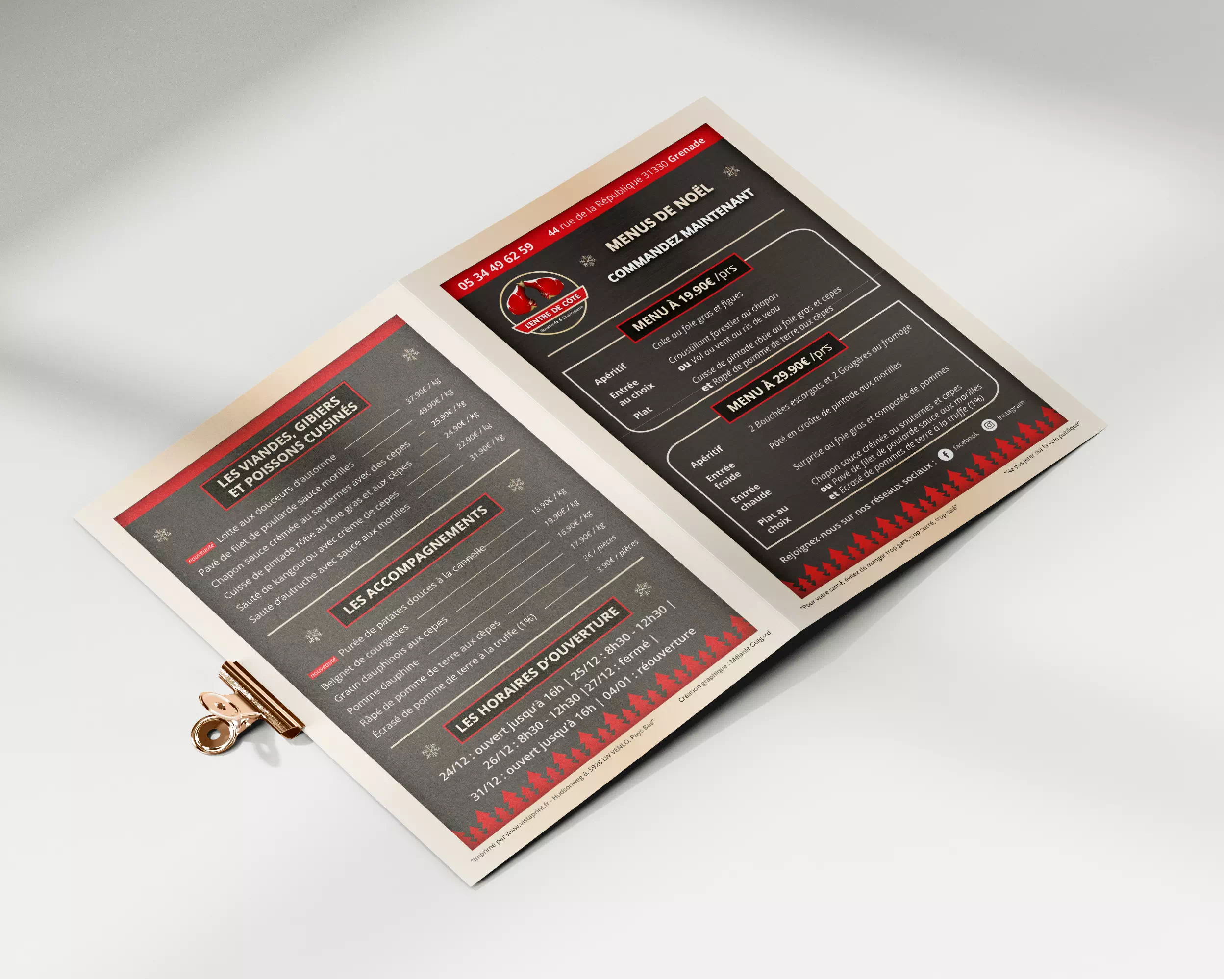 Mockup – Flyer Noël – Extérieur – 2021 – L’Entre de Côte