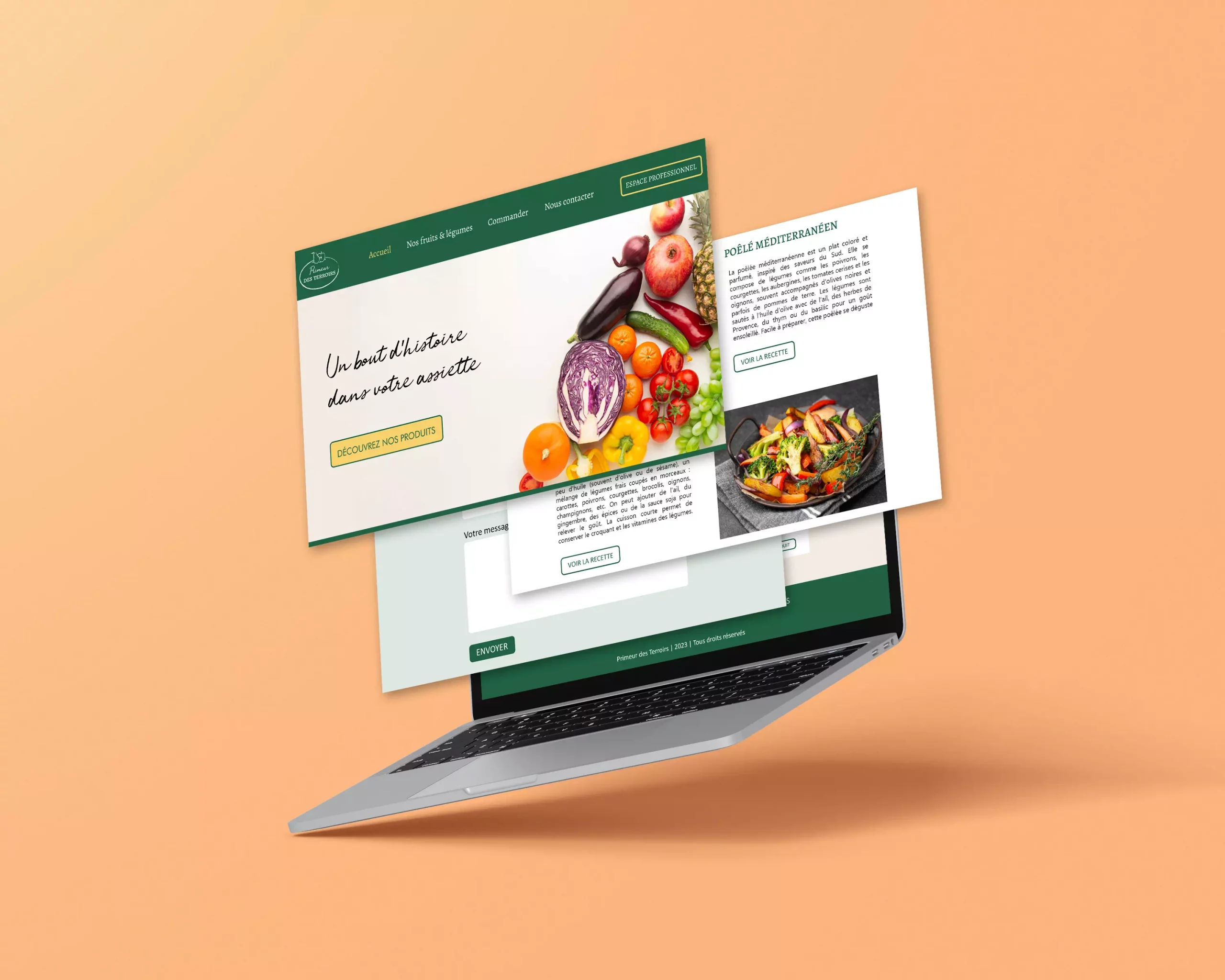 Mockup – Maquette – Site Web – Primeur des Terroirs