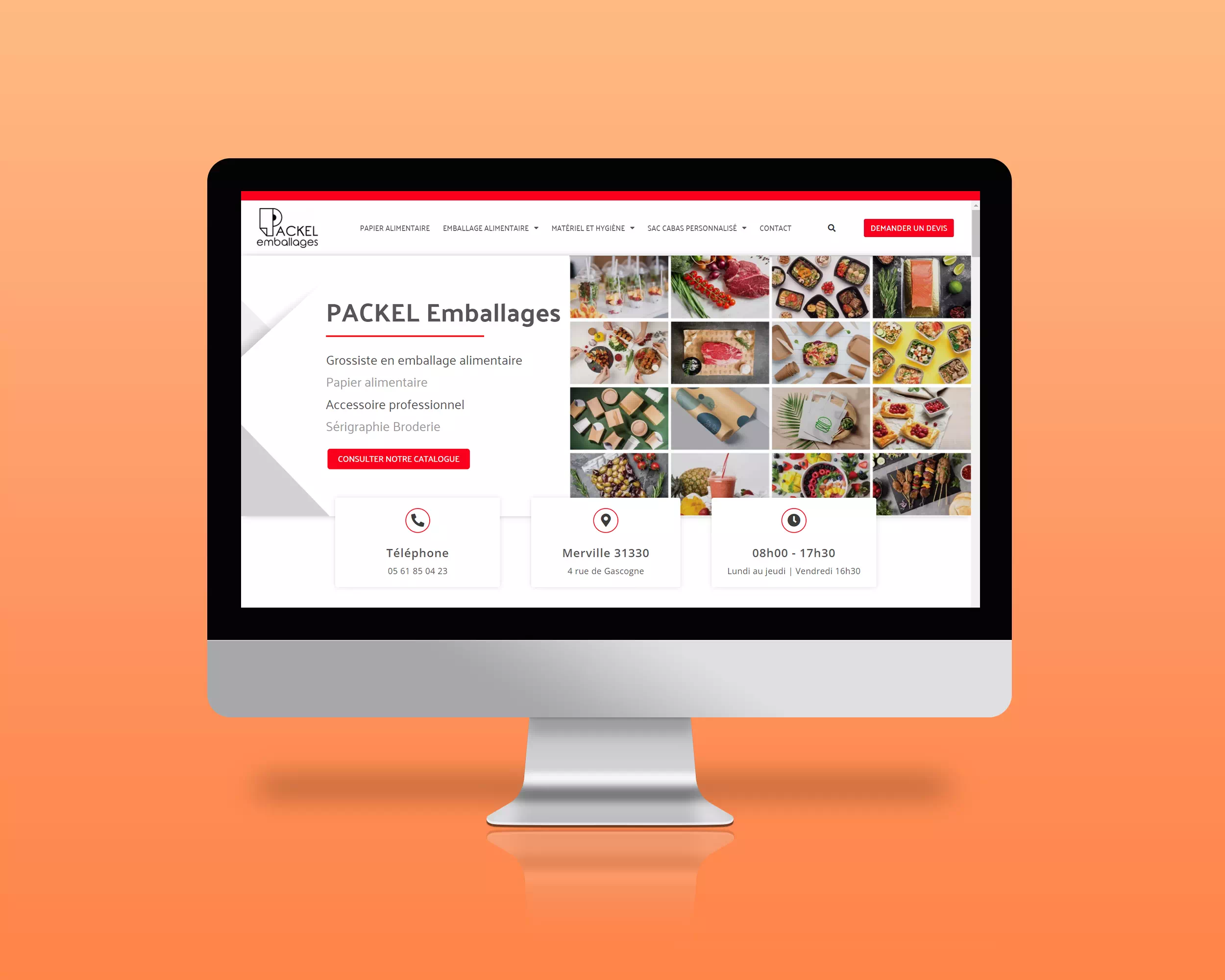 Mockup – Page Accueil – Site Web – Packel Emballages –