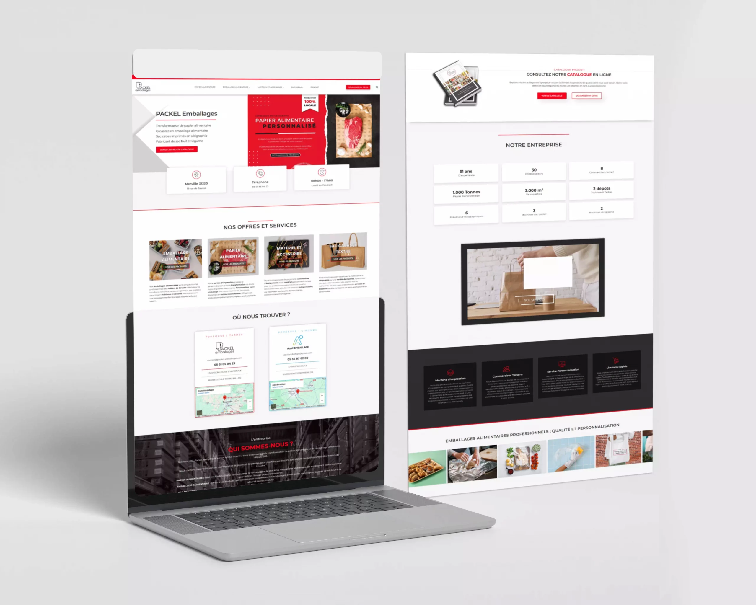 Mockup – Page – Site Web – Packel Emballges